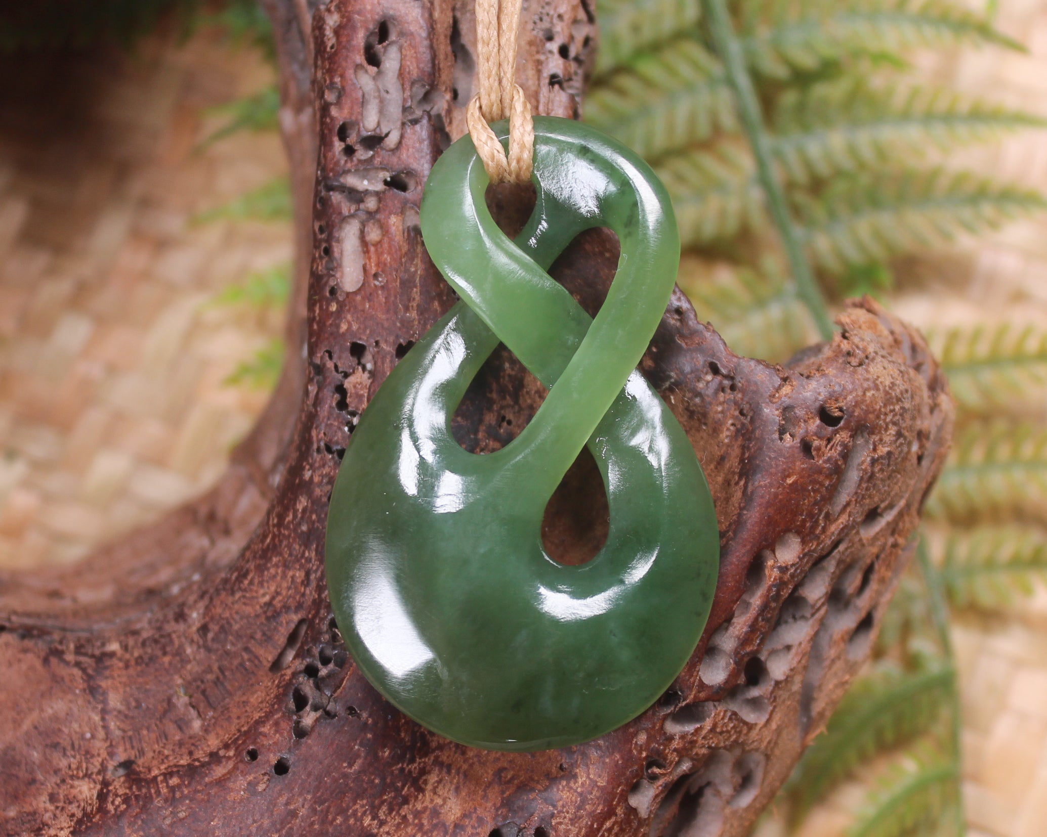 Twist Pendant carved from Hapopo Pounamu - NZ Greenstone