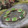 Sterling Silver set linked bracelet with Hapopo Pounamu - NZ Greenstone