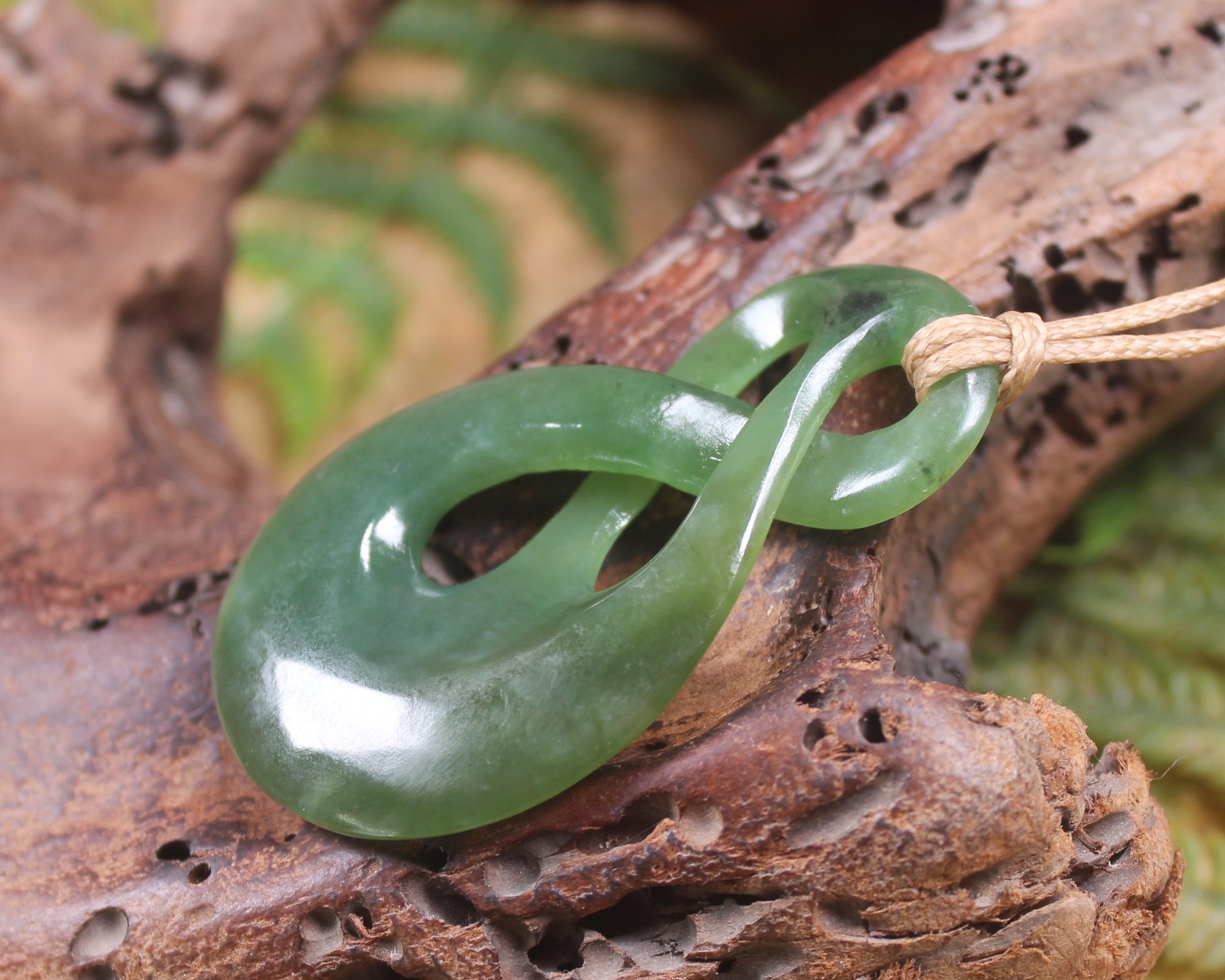 Twist Pendant carved from Hapopo Pounamu - NZ Greenstone