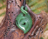 Koru Twist carved from Hapopo  Pounamu - NZ Greenstone