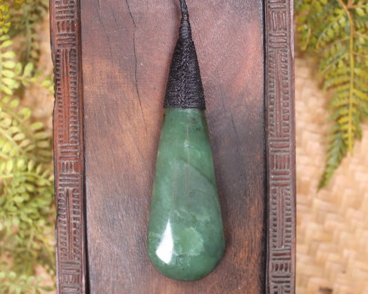 Roimata Teardrop carved from Hapopo Pounamu - NZ Greenstone
