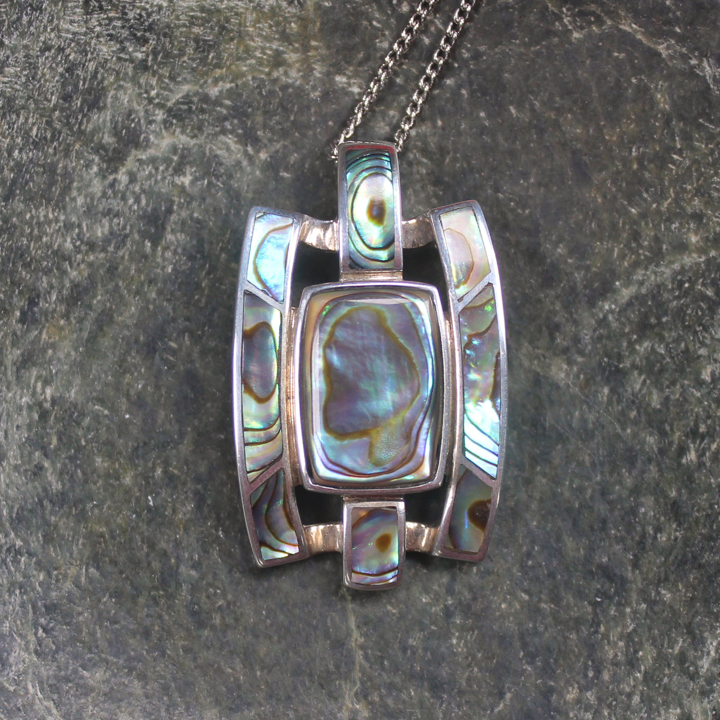 Sterling Silver Medium Pāua Shell Pendant
