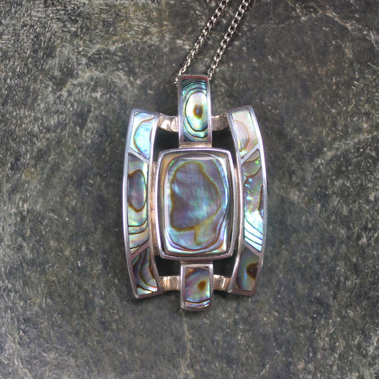 Sterling Silver Medium Pāua Shell Pendant