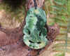 Hei Tiki carved from Flower Jade Pounamu - NZ Greenstone