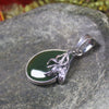 Kawakawa Pounamu pendant set in Sterling Silver - NZ Greenstone
