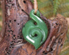 Koru Twist carved from Hapopo  Pounamu - NZ Greenstone