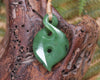 Koru Twist carved from Hapopo  Pounamu - NZ Greenstone