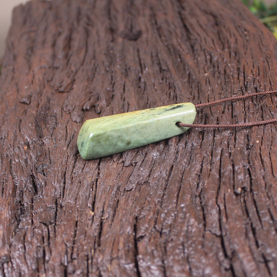 Toki or Adze Pendant carved from Flower Jade Pounamu - NZ Greenstone