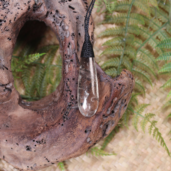 Roimata pendant carved from Smokey Quartz