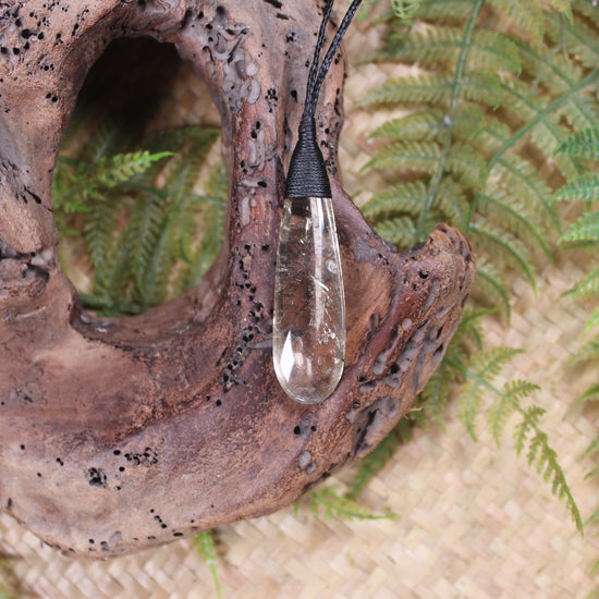 Roimata pendant carved from Smokey Quartz