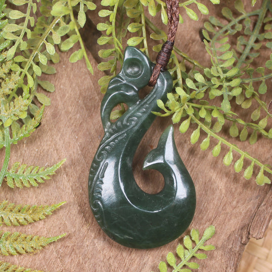 Manaia pendant carved from Kawakawa Pounamu - NZ Greenstone