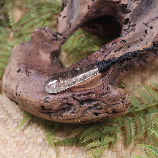 Roimata pendant carved from Smokey Quartz