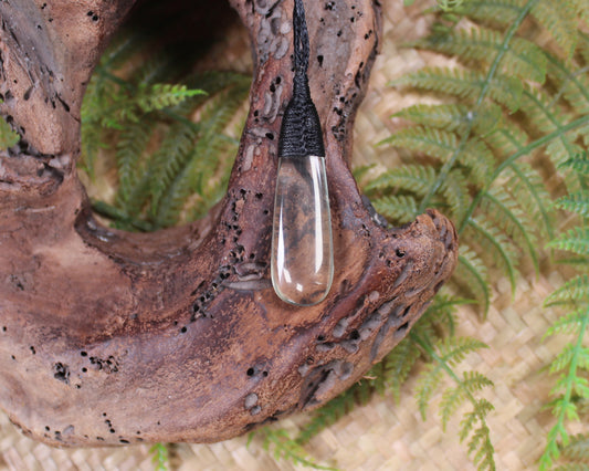 Roimata pendant carved from Lemon Quartz
