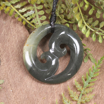 Inanga Koru pendant - NZ Greenstone