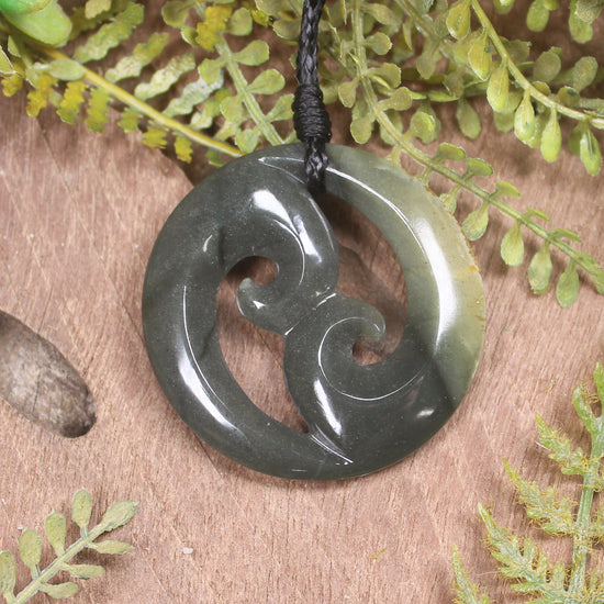 Inanga Koru pendant - NZ Greenstone