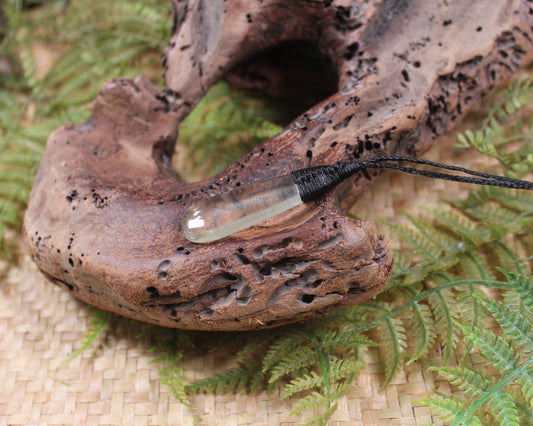 Roimata pendant carved from Lemon Quartz