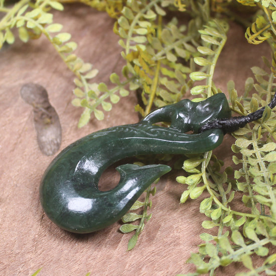 Manaia pendant carved from Kawakawa Pounamu - NZ Greenstone