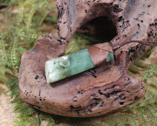 Toki or Adze with Koru carved from Hapopo Pounamu - NZ Greenstone