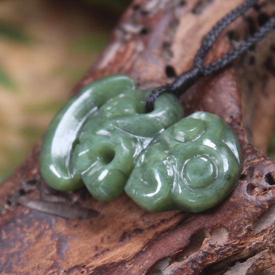 Hapopo Pounamu Hei Tiki - NZ Greenstone