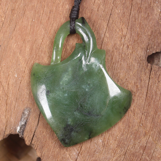 Stingray or Whai carved from Hapopo Pounamu - NZ Greenstone