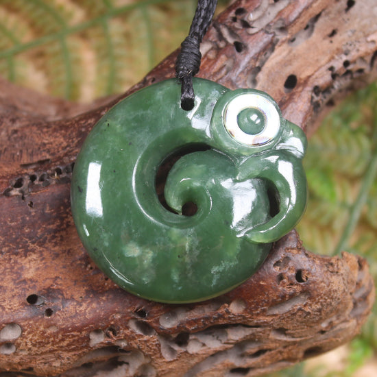 Koropepe carved from Hapopo Pounamu - NZ Greenstone