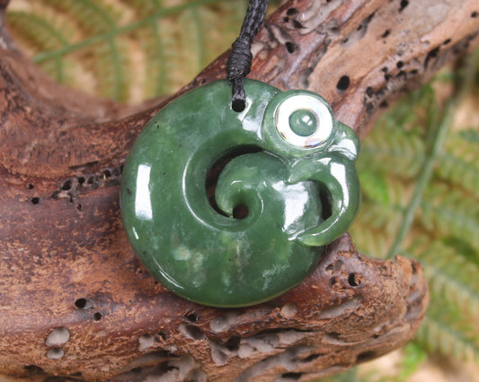 Koropepe carved from Hapopo Pounamu - NZ Greenstone
