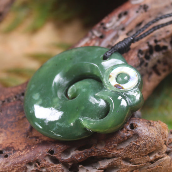 Koropepe carved from Hapopo Pounamu - NZ Greenstone