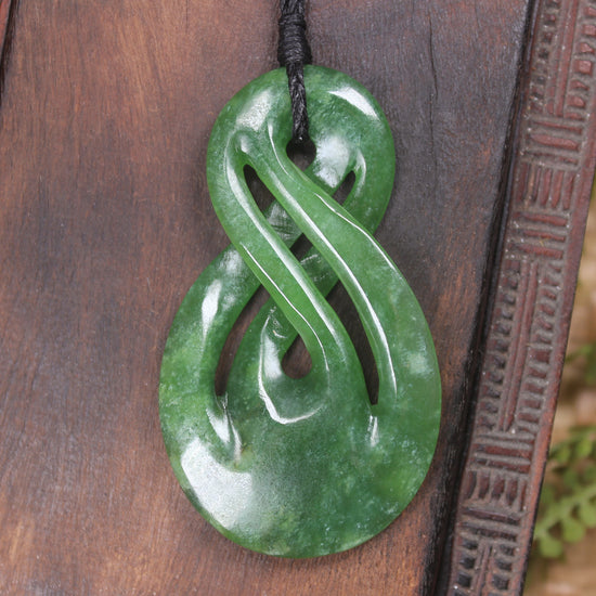 Twist Pendant carved from Kawakawa Pounamu - NZ Greenstone