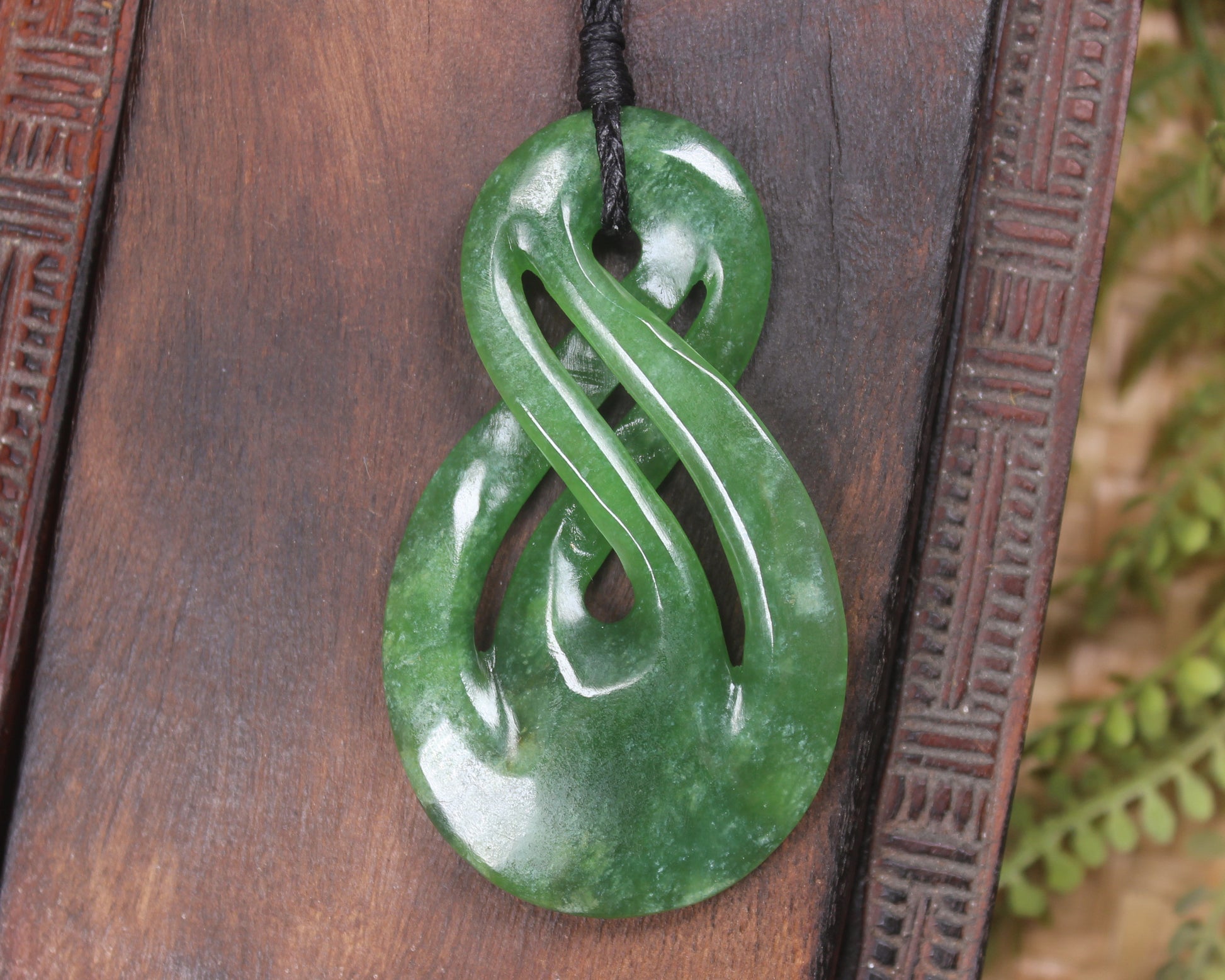 Twist Pendant carved from Kawakawa Pounamu - NZ Greenstone