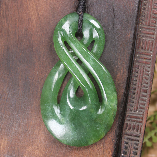 Twist Pendant carved from Kawakawa Pounamu - NZ Greenstone