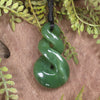 Twist or Pikorua carved from Hapopo Pounamu - NZ Greenstone
