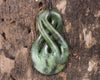 Twist or Pikorua carved from Rimu Pounamu - NZ Greenstone