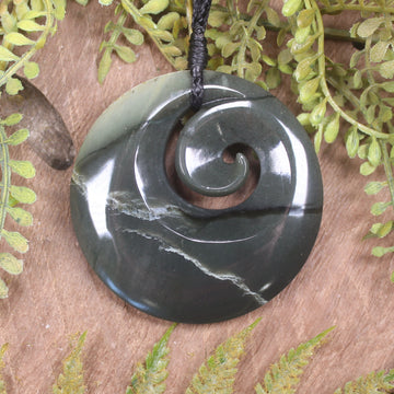 Inanga Koru pendant - NZ Greenstone