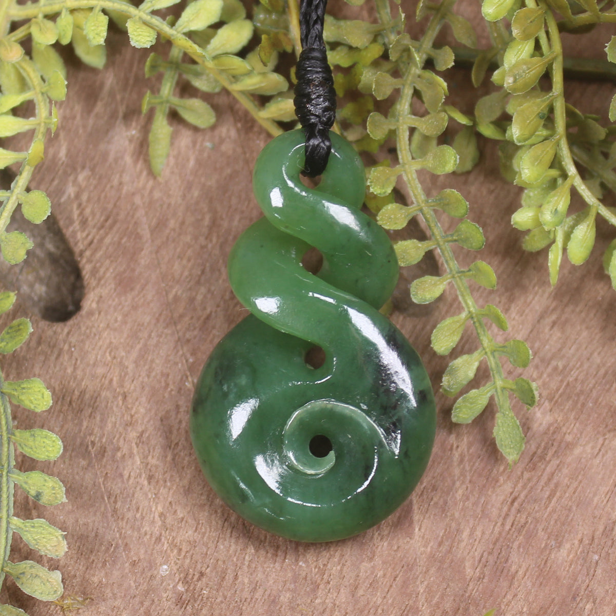 Koru Twist carved from Hapopo Pounamu - NZ Greenstone
