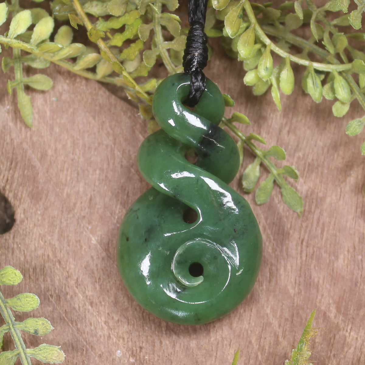 Koru Twist carved from Hapopo Pounamu - NZ Greenstone