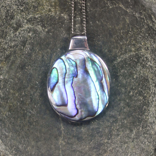 Sterling Silver Medium Pāua Shell Pendant