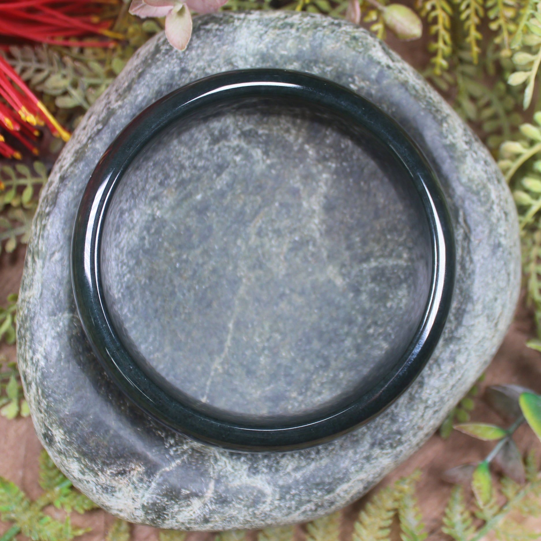 Bangle carved from Kawakawa Pounamu - NZ Greenstone