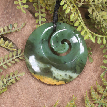 Koru carved from Raukaraka Pounamu - NZ Greenstone