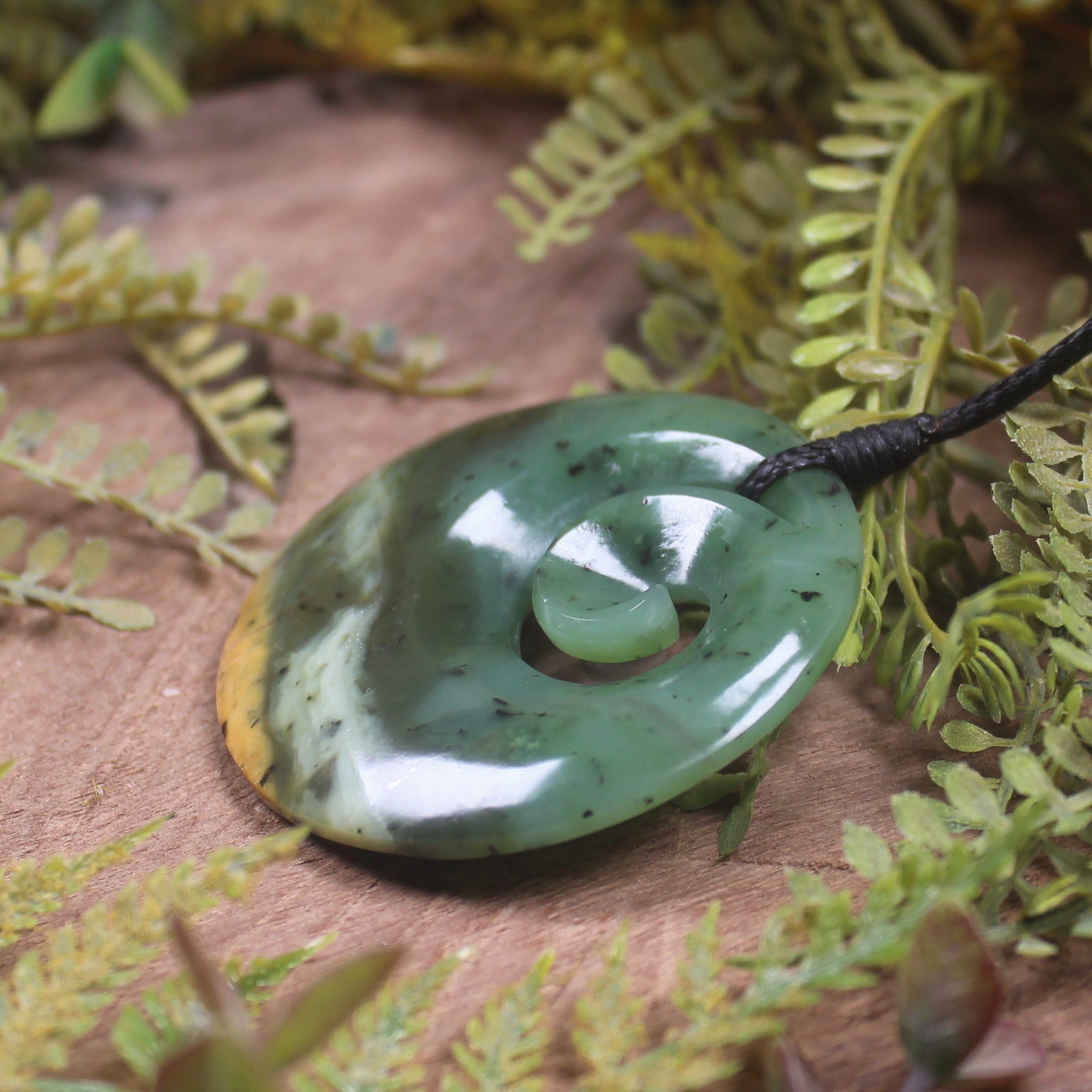 Koru carved from Raukaraka Pounamu - NZ Greenstone
