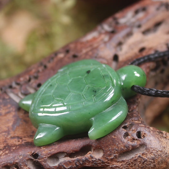 Turtle carved from Hapopo Pounamu - NZ Greenstone