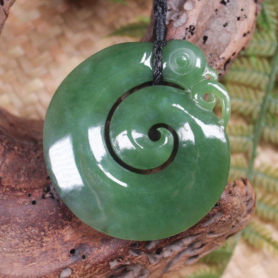 Koropepe carved from Inanga Pounamu - NZ Greenstone