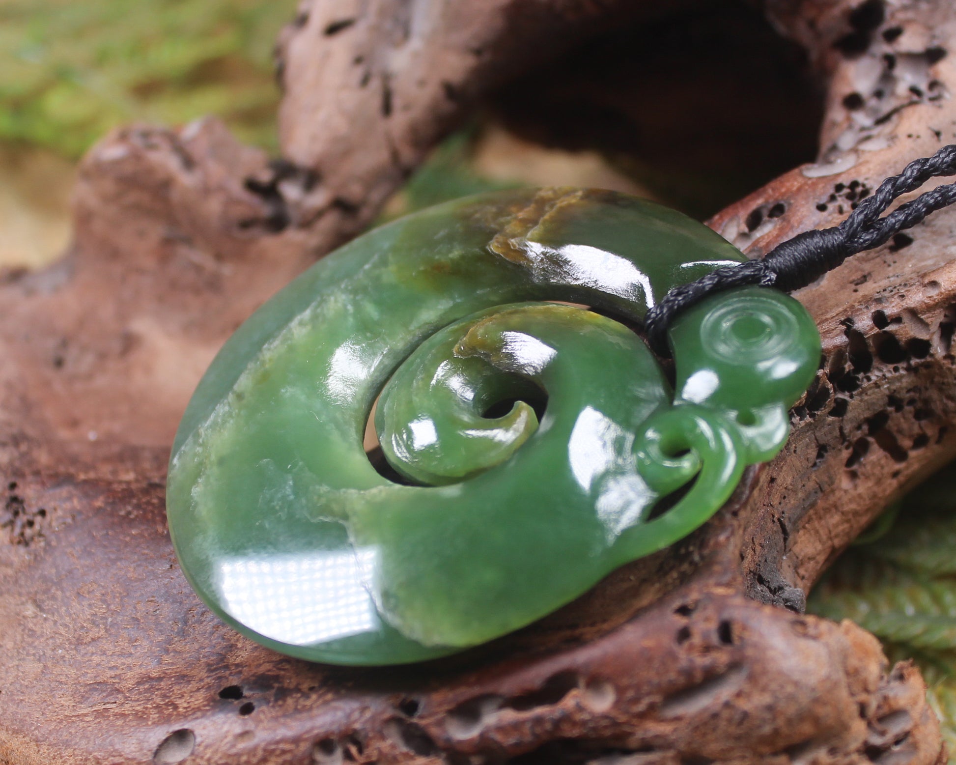 Koropepe carved from Inanga Pounamu - NZ Greenstone