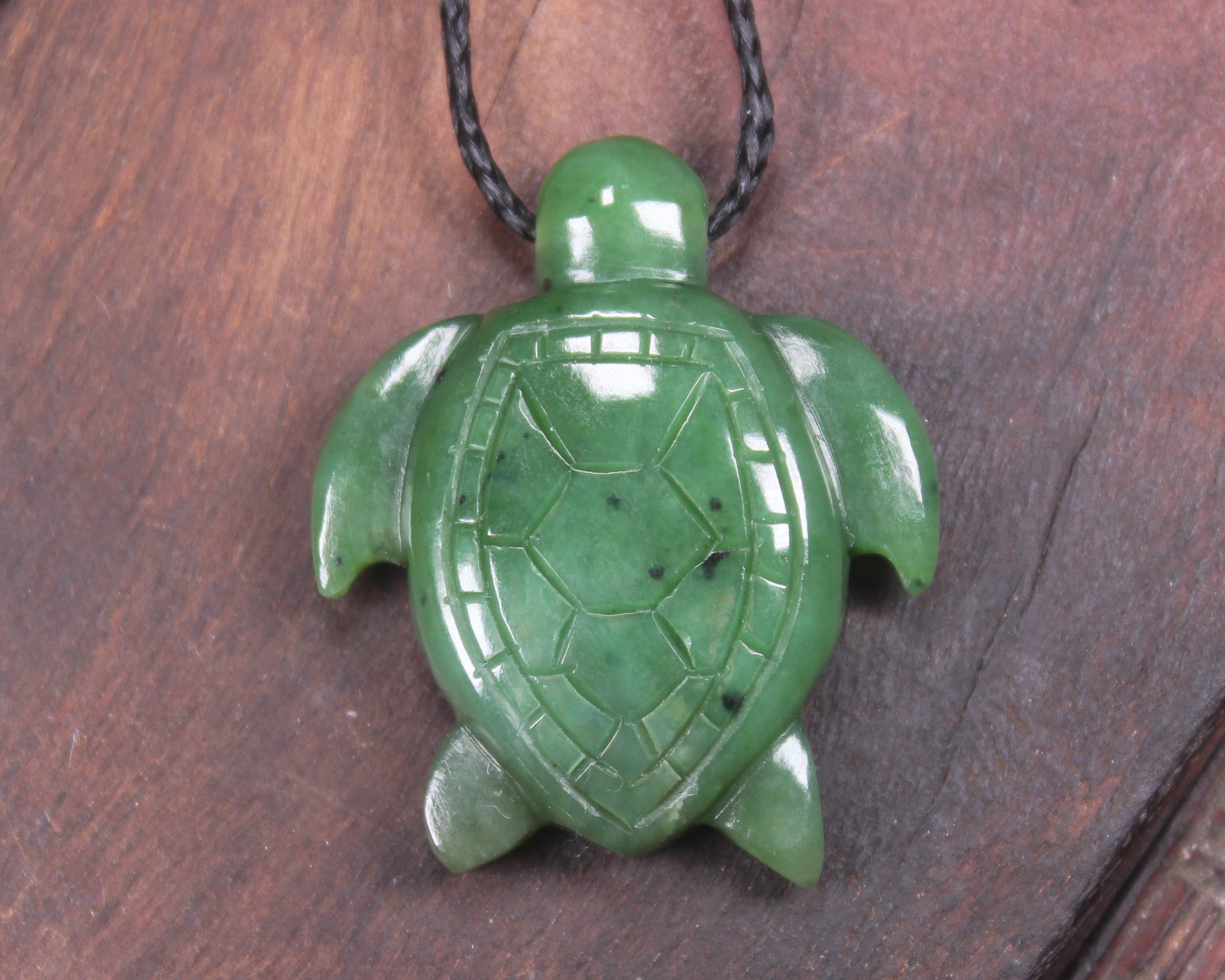Turtle carved from Hapopo Pounamu - NZ Greenstone