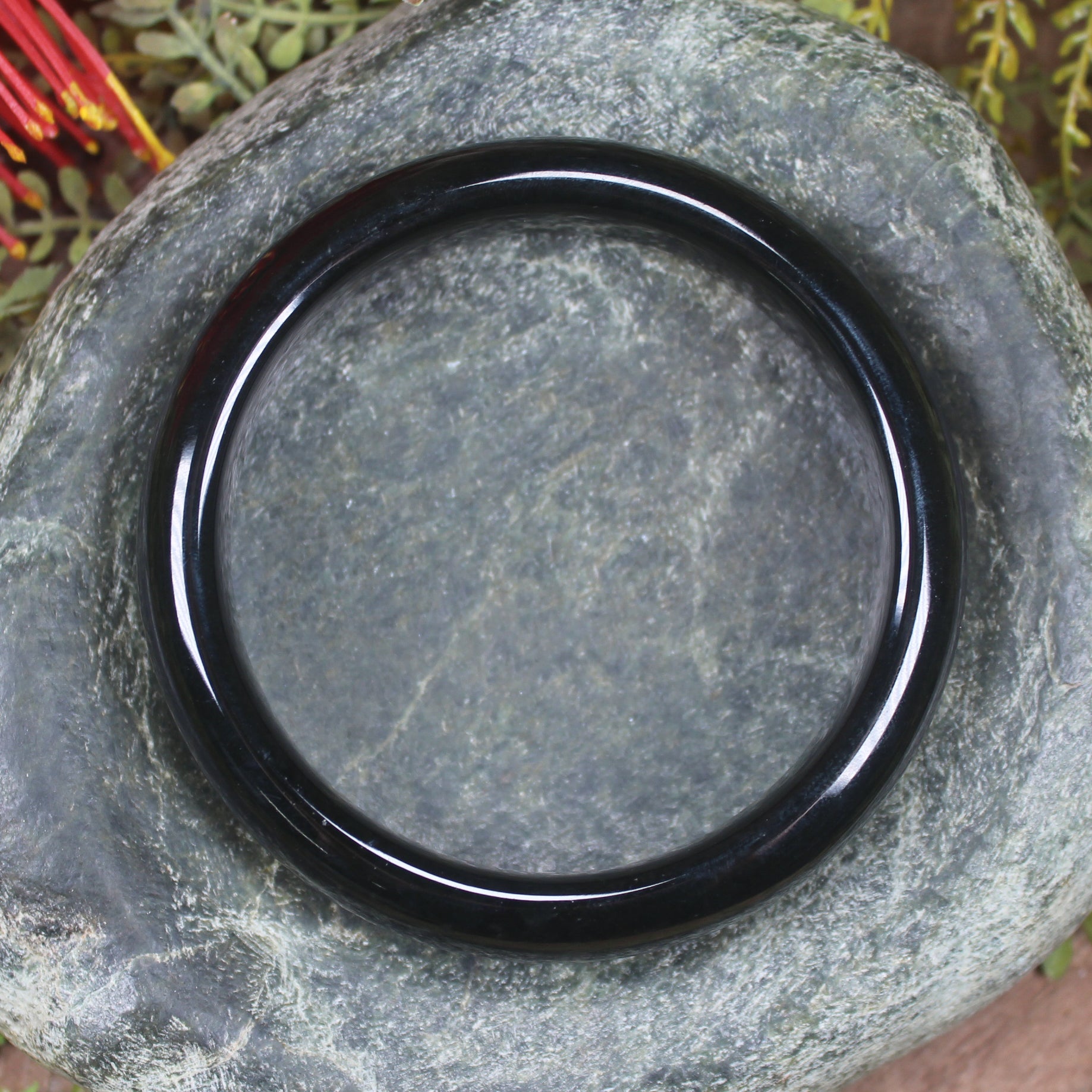 Bangle carved from Kawakawa Pounamu - NZ Greenstone