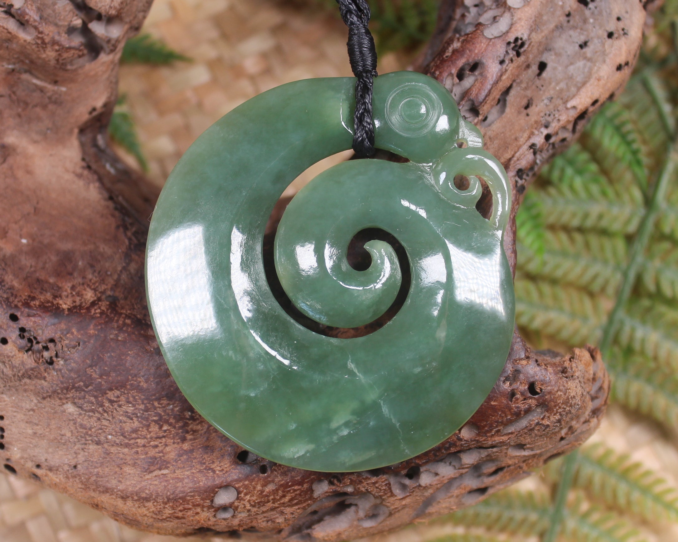 Koropepe carved from Inanga Pounamu - NZ Greenstone