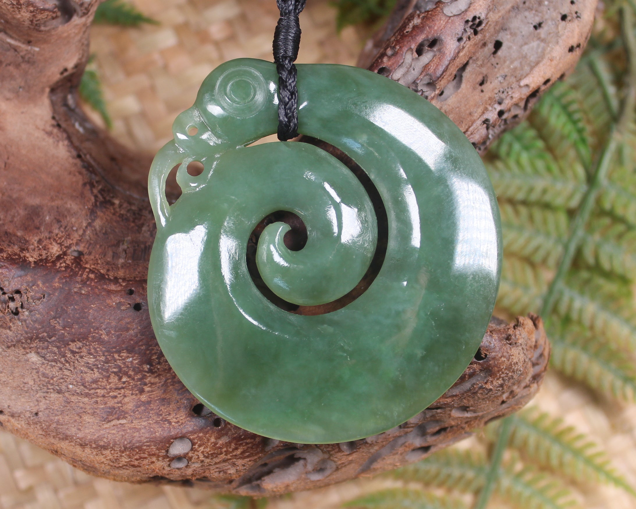 Koropepe carved from Inanga Pounamu - NZ Greenstone