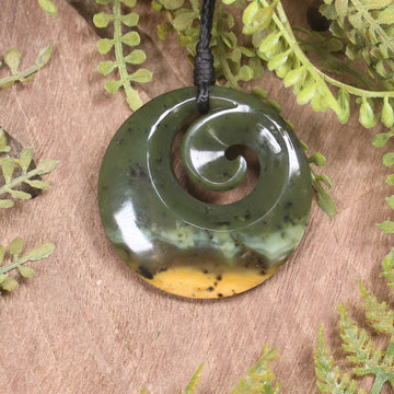 Koru carved from Raukaraka Pounamu - NZ Greenstone