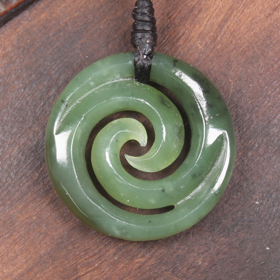 Koru carved from Hapopo Pounamu - NZ Greenstone