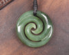 Koru carved from Hapopo Pounamu - NZ Greenstone