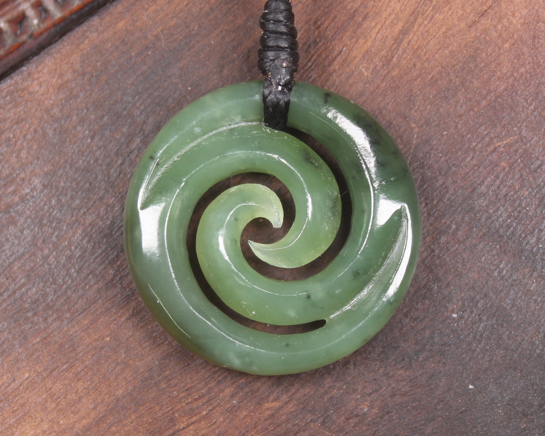 Koru carved from Hapopo Pounamu - NZ Greenstone